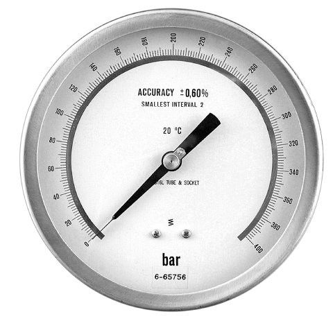 DiveGas GAUGE 150MM MIRROR SCALE 0-400 BAR