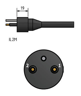 SubConn SUBCONN IL2M 2 PINS MALE Ø 25MM